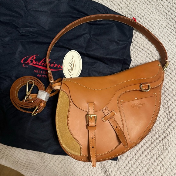 ❌SOLD❌Nwt Boldrini Selleria handbag/crossbady tan leather - Picture 2 of 5